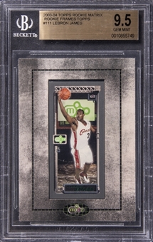 2003-04 Topps Rookie Matrix "Rookie Frames" #111 LeBron James Rookie Card - BGS GEM MINT 9.5